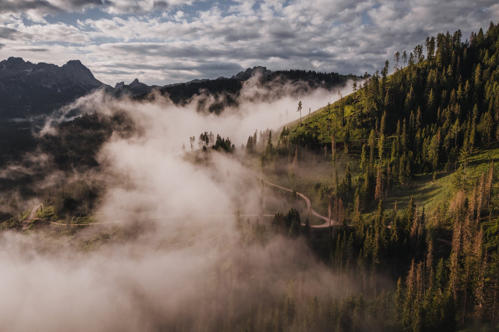Dolomites aerial summer